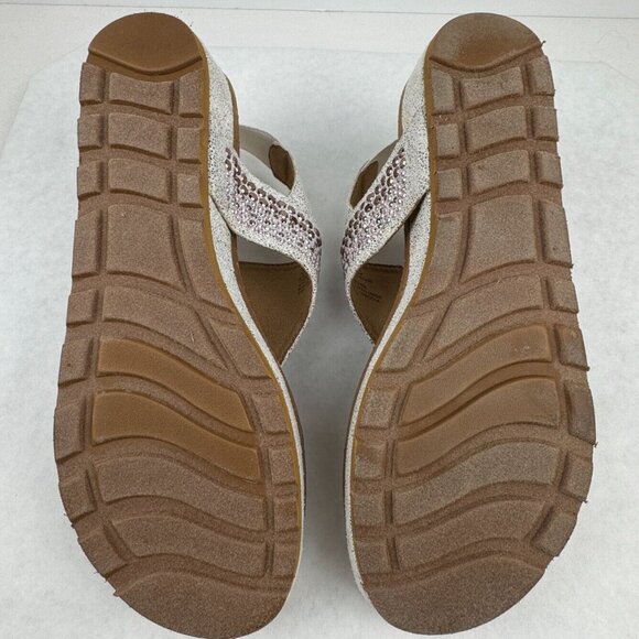 White Mountain Womens Safari White Slingback Sandals Embellished Size 8.5M - Picture 5 of 14